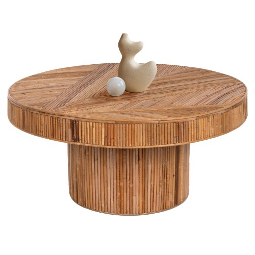 COUCHTISCH RUND GATSBY RATTAN IN NATÜRLICHER FARBE Φ100x50Hcm