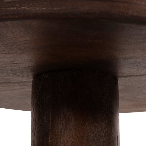 COUCHTISCH RUND MASSIVES MANGOHOLZ IN DUNKELBRAUN Φ45x47Hcm