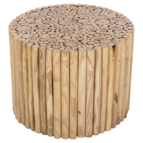 COFFEE TABLE ROUND TEAK BRANCHES- NATURAL Φ60,5x46Hcm