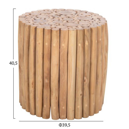 COUCHTISCH RUND TEAKZWEIGE – NATURAL Φ39x40,5Hcm