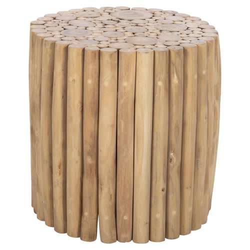 COUCHTISCH RUND TEAKZWEIGE – NATURAL Φ39x40,5Hcm