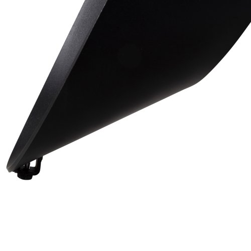 RUNDER ESSTISCH TISCHPLATTE AUS GRAUEM MARMOR UND KERAMIK, SCHWARZE METALLBEINE, Φ135 x 74 Hcm
