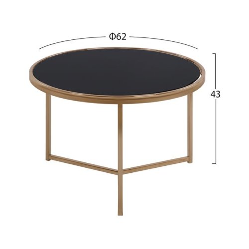 Round table FRANZESCO with glass surface and gilded frame