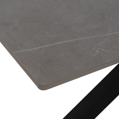 ΤΡΑΠΕΖΙ ΤΡΑΠΕΖΑΡΙΑΣ ΑΠΟ SINTERED STONE ΓΚΡΙ ΜΕΤΑΛΛΙΚΑ ΠΟΔΙΑ 160x90x75εκ. WW9308.03