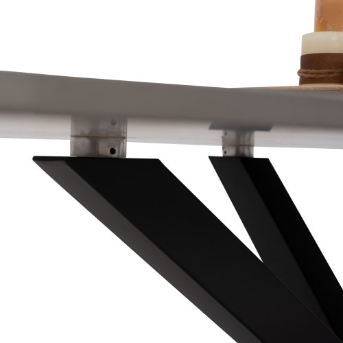 ΤΡΑΠΕΖΙ ΤΡΑΠΕΖΑΡΙΑΣ ΑΠΟ SINTERED STONE ΓΚΡΙ ΜΕΤΑΛΛΙΚΑ ΠΟΔΙΑ 160x90x75εκ. WW9308.03