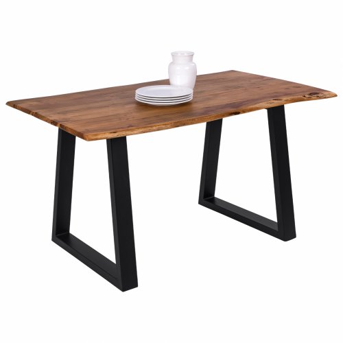 ESSTISCH "MONTANA SLIM" AUS MASSIVEM AKAZIENHOLZ 140x80x77 cm