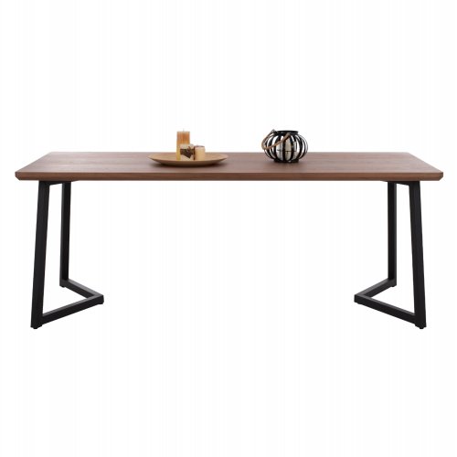 ESSTISCH AUS NUSSBAUM-FURNIER IM RUSTIKALEN STIL WW9304.02 200x100x75 cm