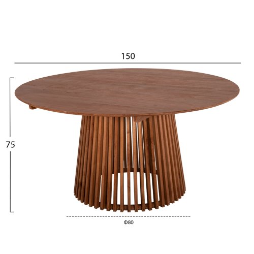 Massivholz-Esstisch Φ150x78cm