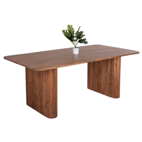 ESSTISCH MASSIVES AKAZIENHOLZ IN NATUR 200,5x100x72Hcm
