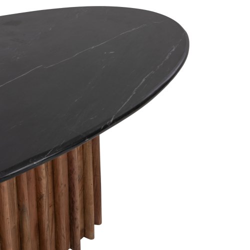OVALE ESSTISCH DRAXX MASSIVE AKAZIE-SCHWARZ-MARMOR 200x100x76cm