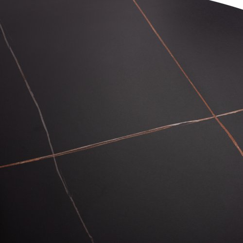 ΤΡΑΠΕΖΙ ΤΡΑΠΕΖΑΡΙΑΣ ΣΤΡΟΓΓΥΛΟ ΑΠΟ SINTERED STONE ΜΑΥΡΟ ΜΕΤΑΛΛΙΚΑ ΠΟΔΙΑ Φ115x75Y εκ. WW9309.01