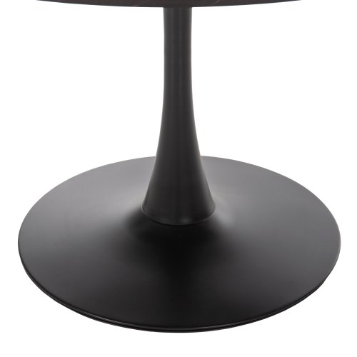 RUNDER ESSTISCH AUS SCHWARZEM MARMOR (MELAMIN) Φ120x74cm