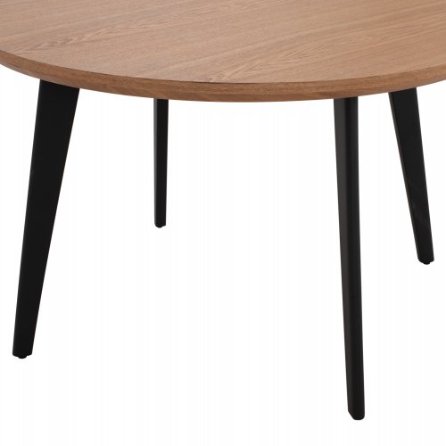 ESSTISCH RUNDE MDF-PLATTE EICHE HOLZFURNIER RUSTIKALER STIL Φ120x75 cm WW9306.01