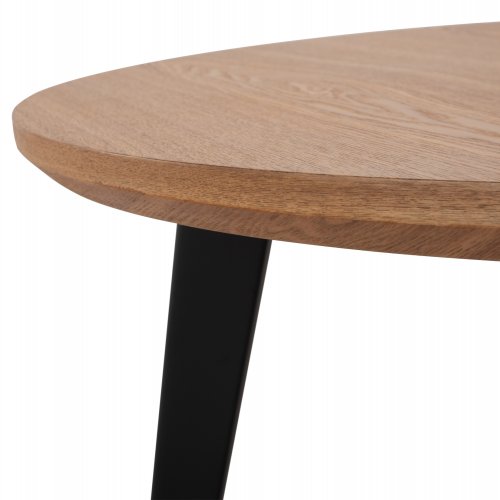 ESSTISCH RUNDE MDF-PLATTE EICHE HOLZFURNIER RUSTIKALER STIL Φ120x75 cm WW9306.01