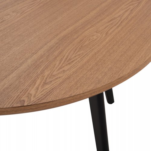 ESSTISCH RUNDE MDF-PLATTE EICHE HOLZFURNIER RUSTIKALER STIL Φ120x75 cm WW9306.01