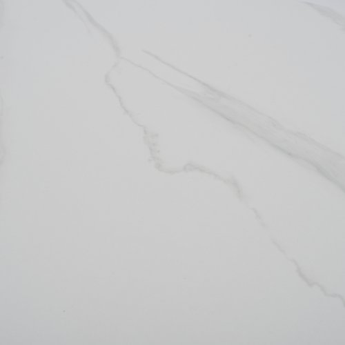 ΤΡΑΠΕΖΙ ΤΡΑΠΕΖΑΡΙΑΣ ΣΤΡΟΓΓΥΛΟ ΑΠΟ SINTERED STONE ΛEYKO ΜΕΤΑΛΛΙΚΑ ΠΟΔΙΑ Φ115x75Y εκ. WW9309.01