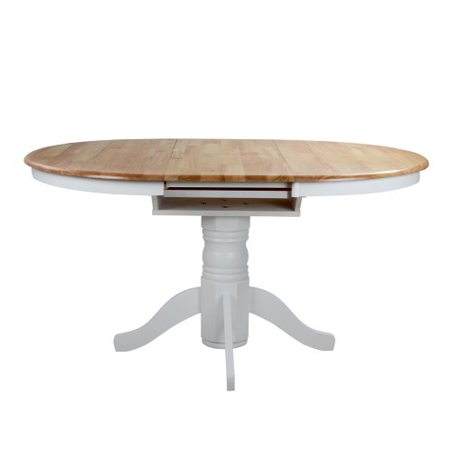 Country Style Holztisch Weiß 106(+40) x 78 cm