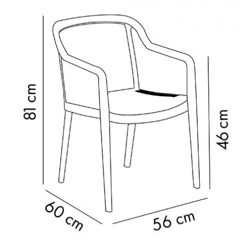 Sessel "Octa" aus Polypropylen in khaki
