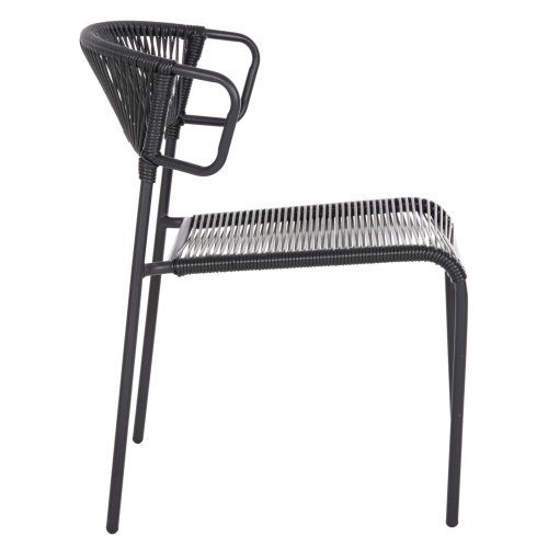 ΚΑΡΕΚΛΑ ΜΕΤΑΛΛO KAI ΣΥΝΘΕΤΙΚΟ RATTAN ΣΕ ΜΑΥΡΟ 54x62x80Υεκ