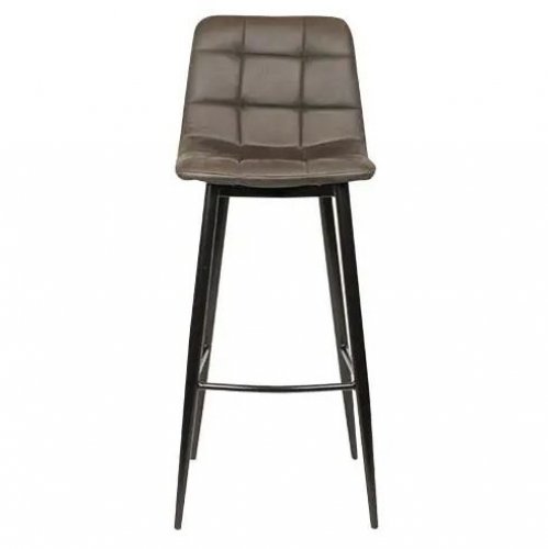 "Lauren" barchair in microfibre in anthracite gray color and metal legs