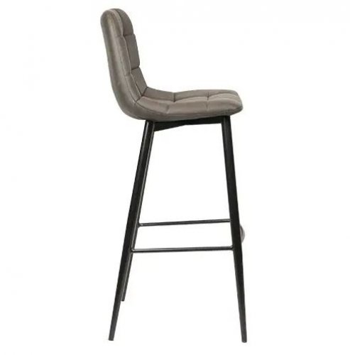 "Lauren" barchair in microfibre in anthracite gray color and metal legs