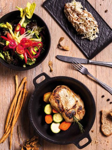 Flat plate Tognana Vulcania Black 33x24cm 6 set