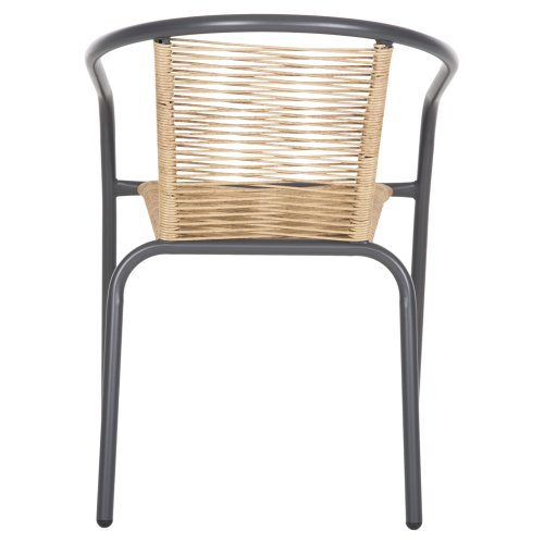SESSEL METALLGRAU-KOMP. RATTAN NATUR 54x61x75L