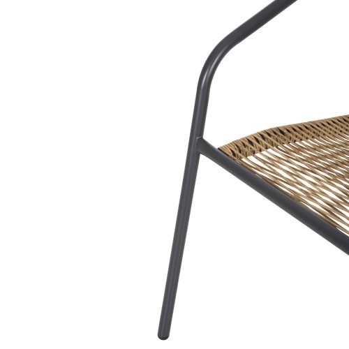 SESSEL METALLGRAU-KOMP. RATTAN NATUR 54x61x75L