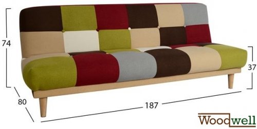 "Leonardo" Schlafsofa und dreisitzer bunt