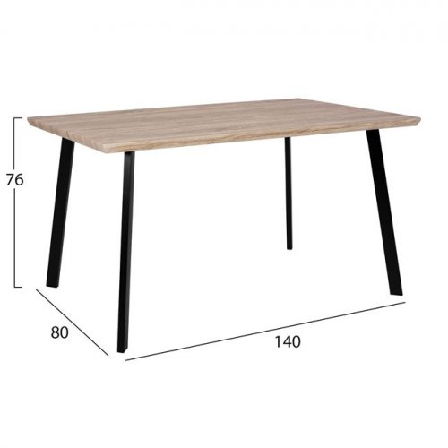 Table with black metal frame and Sonama decor