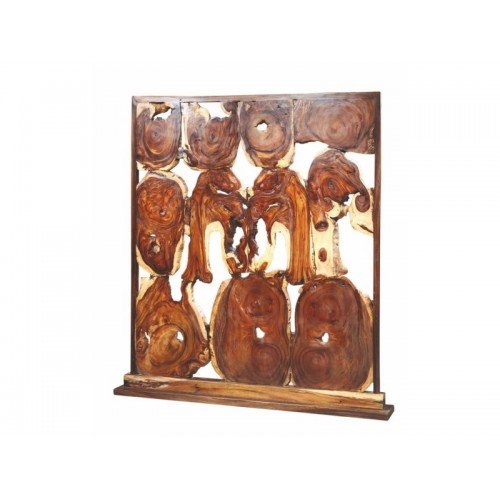 "Woodstar" room divider with solid wood logs