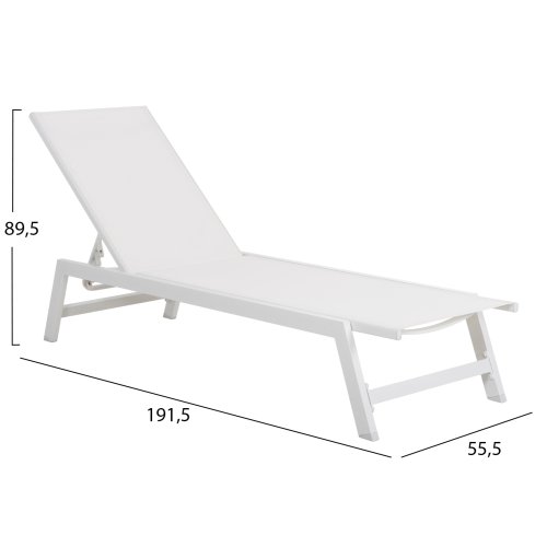 ALUMINIUMSTÜHLE WEISSER RAHMEN & TEXTILENE 191,5x55,5x89,5 qm