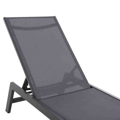 ALUMINUM SUNBED ANTHRACITE FRAME & TEXTILENE 191,5x55,5x89,5Hcm