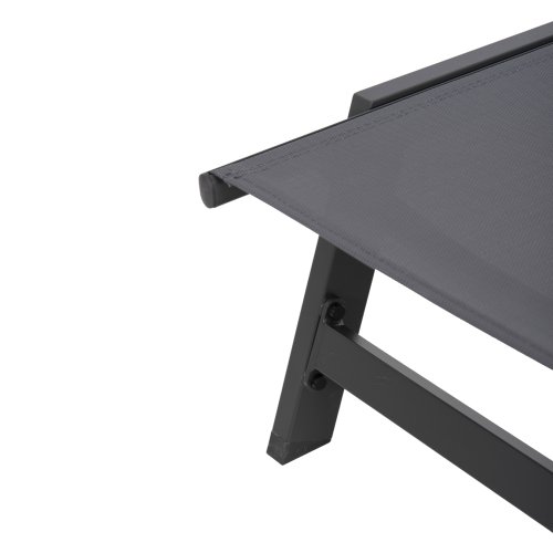 ALUMINUM SUNBED ANTHRACITE FRAME & TEXTILENE 191,5x55,5x89,5Hcm