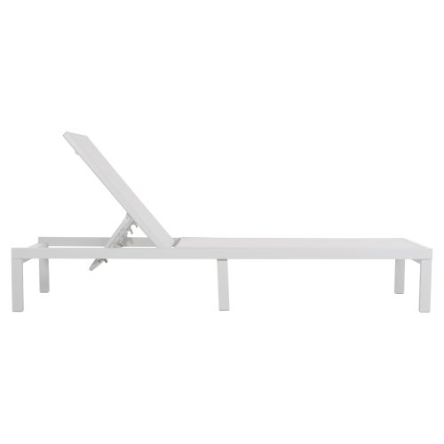 ALUMINUM SUNBED WHITE FRAME & TEXTILENE 196,5x64,5x92Hcm