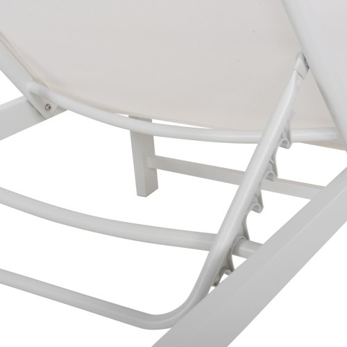 ALUMINUM SUNBED WHITE FRAME & TEXTILENE 196,5x64,5x92Hcm