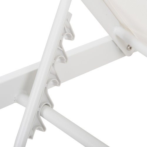 ALUMINUM SUNBED WHITE FRAME & TEXTILENE 196,5x64,5x92Hcm