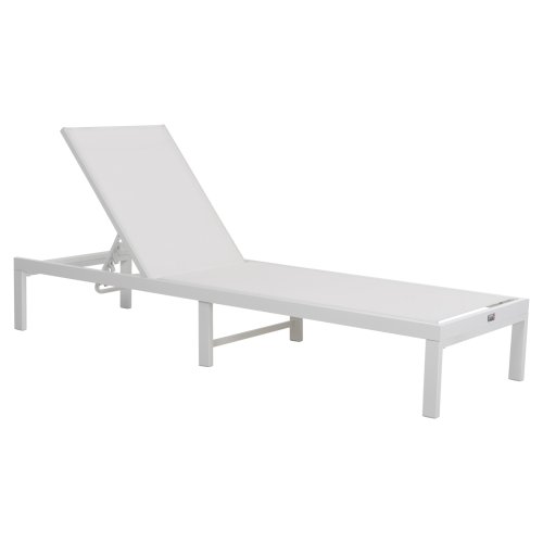 ALUMINUM SUNBED WHITE FRAME & TEXTILENE 196,5x64,5x92Hcm