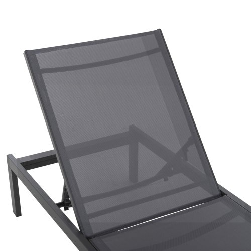 ALUMINIUM-SONNENLIEGE ANTHRAZITGESTELL & TEXTILENE 196,5x64,5x92Hcm