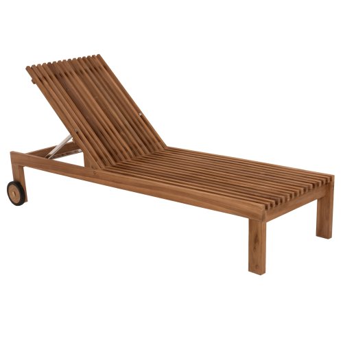 SUNBED LOUNGER LAGERTHA TEAK WOOD IN NATURAL COLOR 200x65x102cm