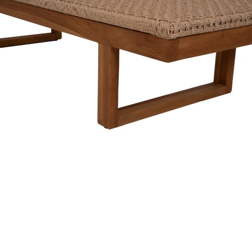 SUNLOUNGER PATRON TEAK WOOD-VIRO ROPE WICKER 191x65x86cm