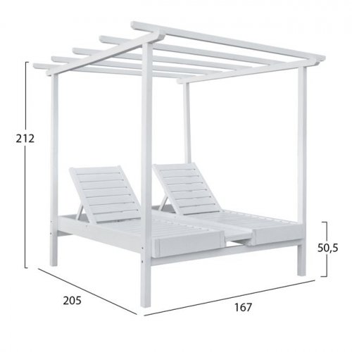 Sun lounger with sky made of white wood
