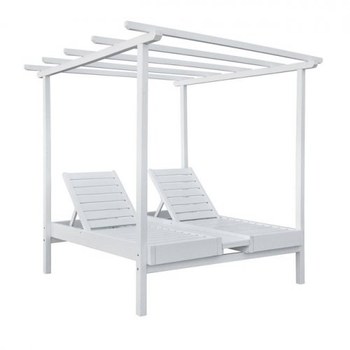 Sun lounger with sky made of white wood