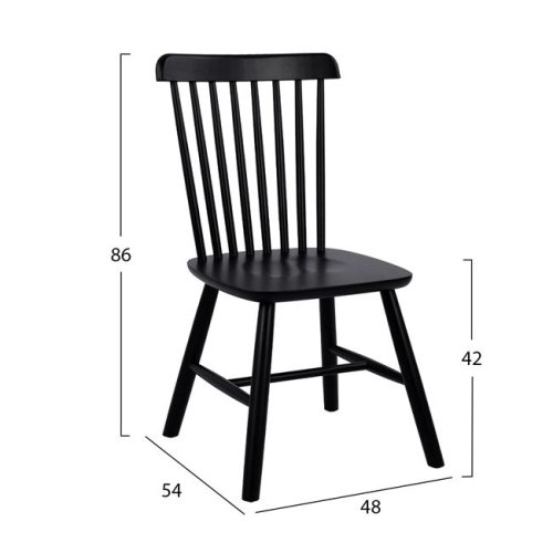 Holzstuhl Lucien in Schwarz 48x54x86 cm