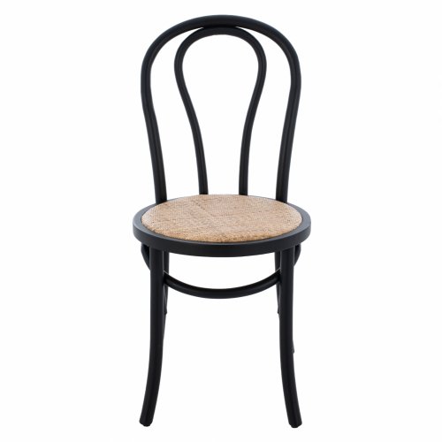 VIENNA WOODEN CHAIR MADE OF BEECH WOOD IN BLACK COLOR 40x40x87 cm