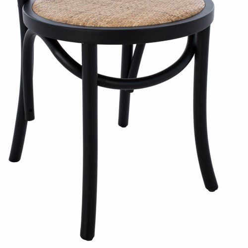 VIENNA WOODEN CHAIR MADE OF BEECH WOOD IN BLACK COLOR 40x40x87 cm