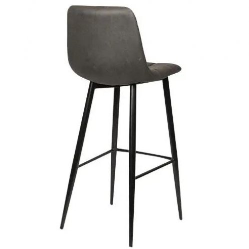 "Lauren" barchair in microfibre in anthracite gray color and metal legs