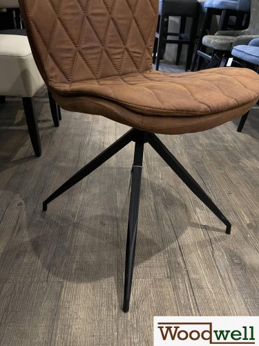 Stuhl "Cowboy" mit schwarzen Metallfüßen mit Wildlederoptik