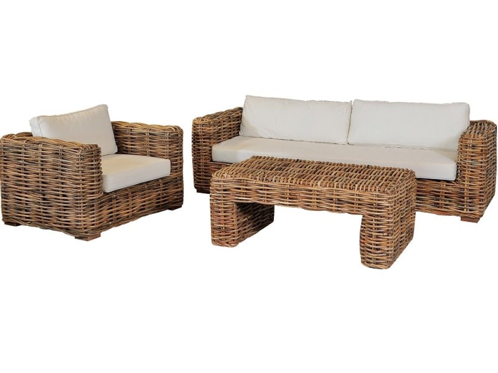 Outdoor Lounge Set aus Rattan