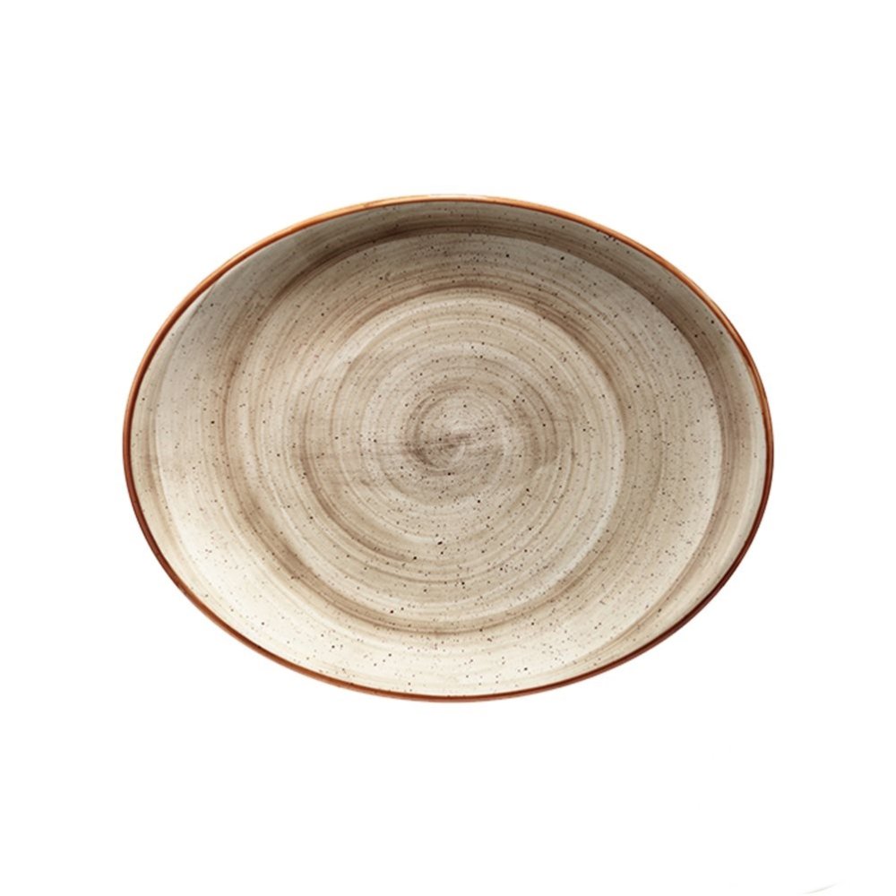 Ovaler Porzellanteller "Bonna Aura Terrain"31x24cm 6 set